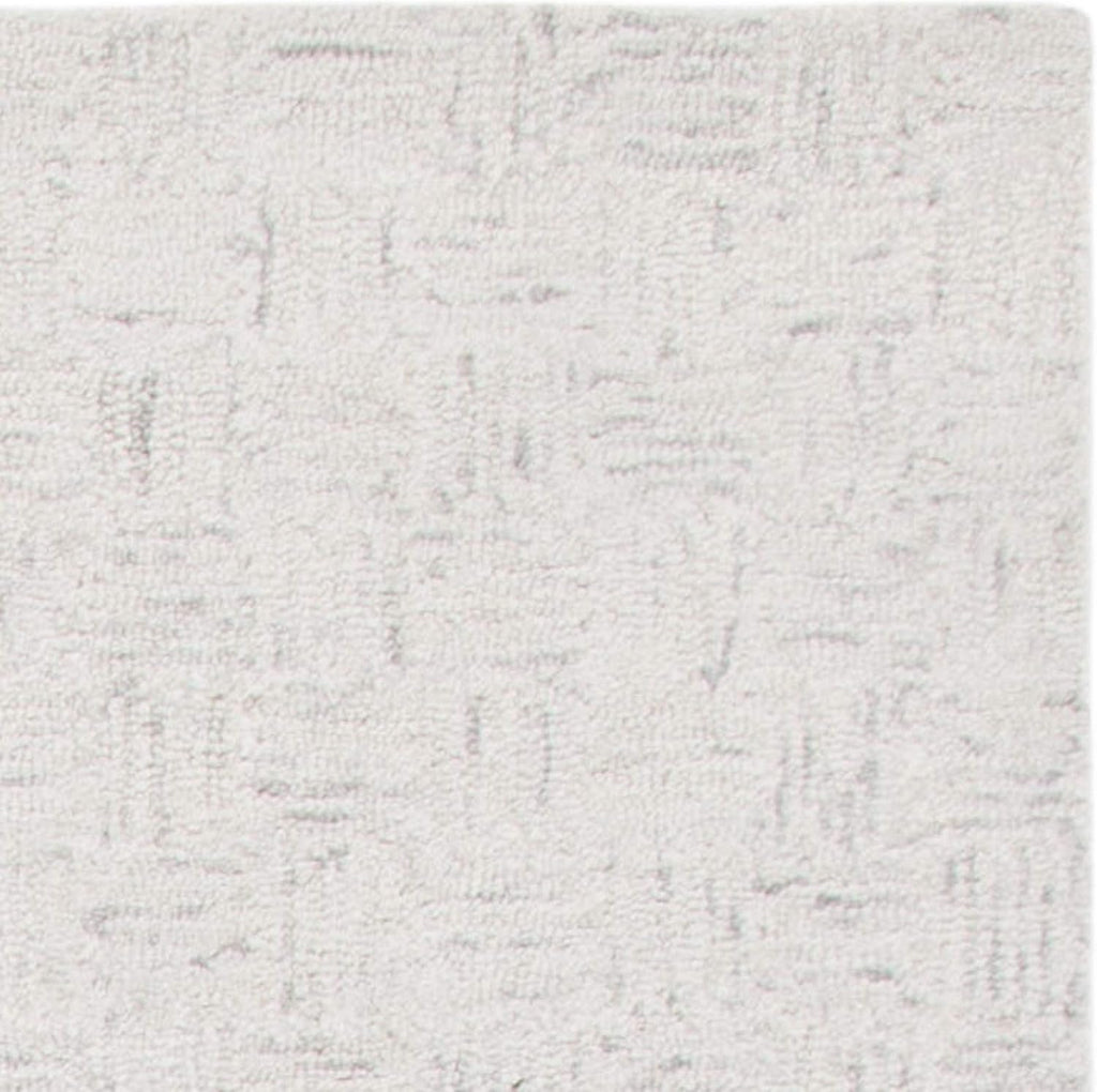 Area Rug 8x10 - Micro-Loop - Large - Light Grey & Ivory, Handmade Wool