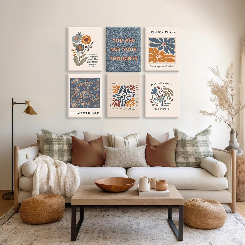 Mental Health Wall Art Poster Motivational Canvas Wall Decor Therapy Office Poster Decor Boho Inspirational Prints