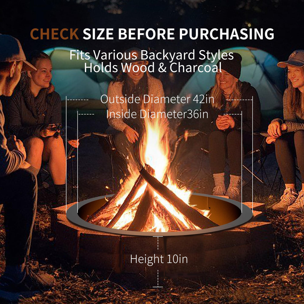 36 Inch Fire Pit Ring Insert for Garden Patio Backyard