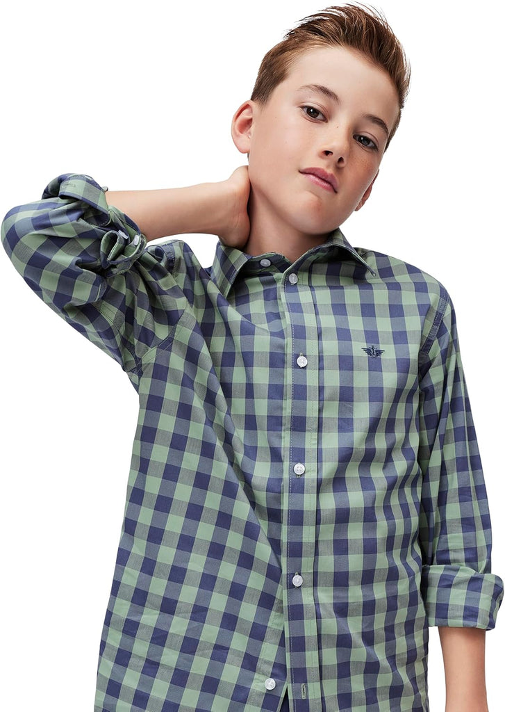 Boys' Long Sleeve Poplin Button Down Shirt