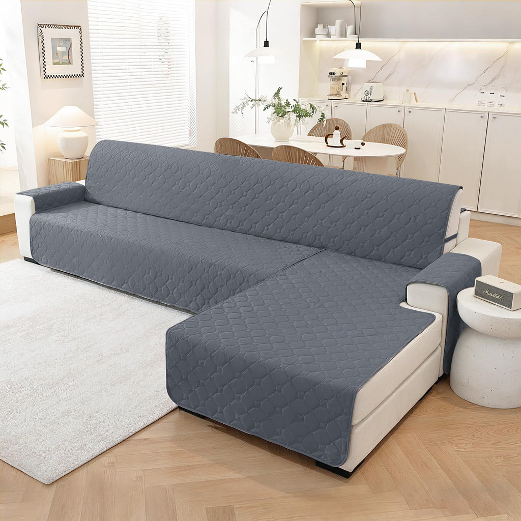 Waterproof Sectional Couch Covers for Dogs (Large, Dark Grey)