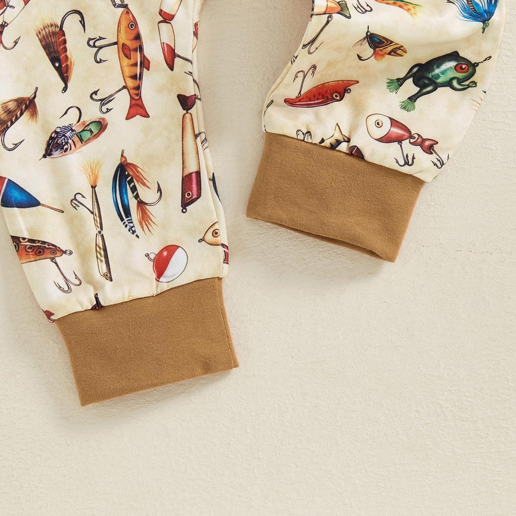 Newborn Baby Boy Clothes Fishing Short Sleeve Romper Shirt Tops Pants Summer Spring Outfits Hat Set
