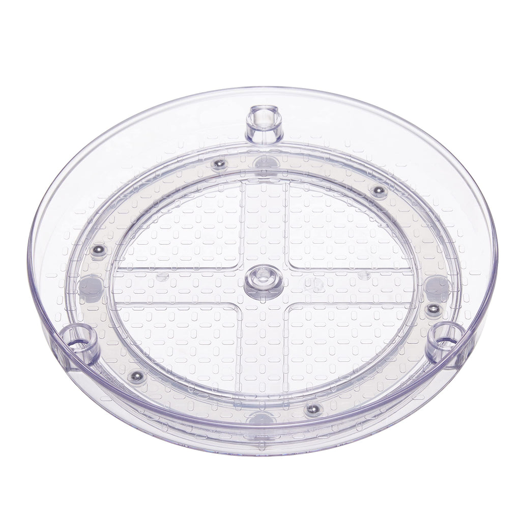 Lazy Susan Turntable Organizer for Spices and Condiments, 9" Diameter, 2 Tier, Clear