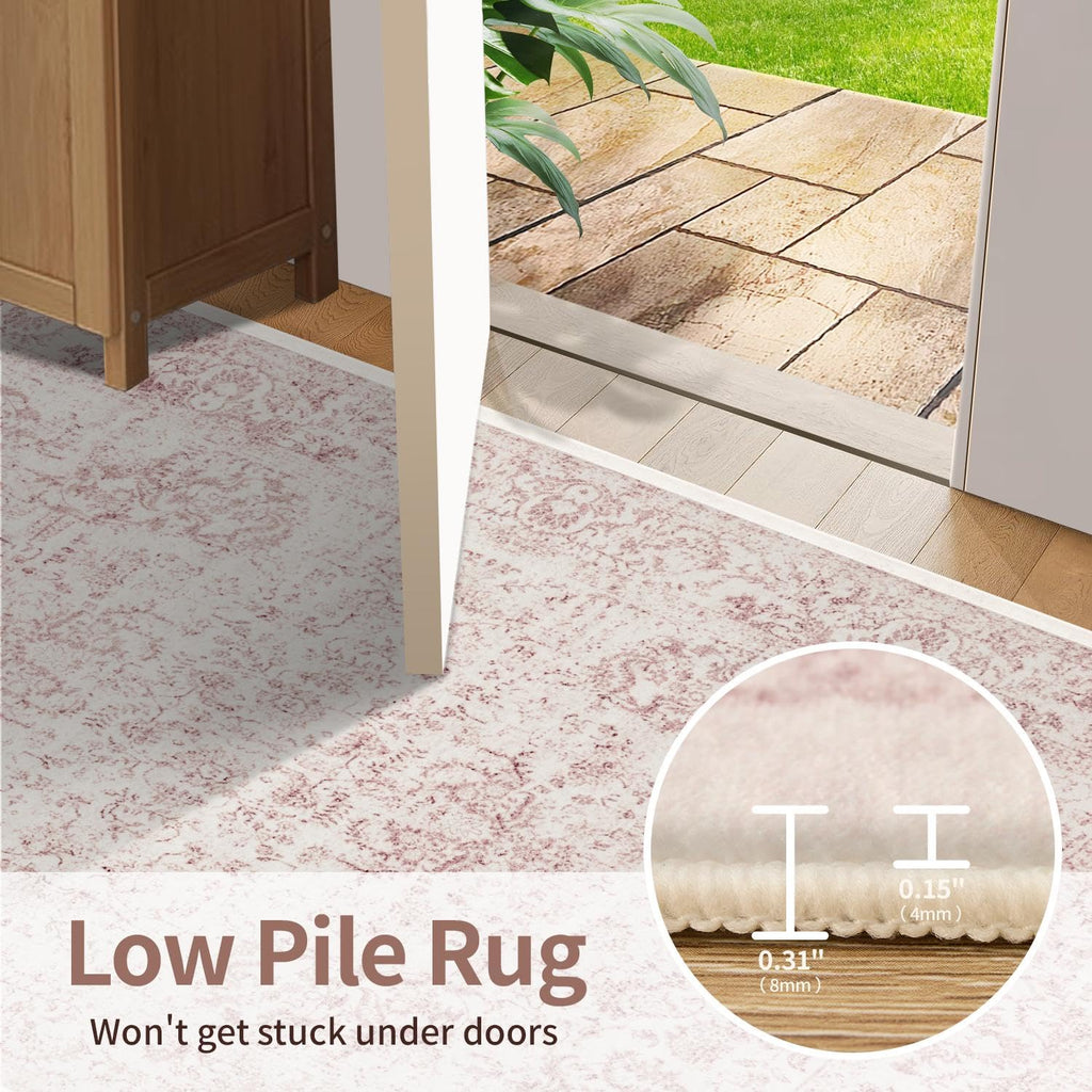 2x10 Pink Vintage Runner Rug s Kitchen