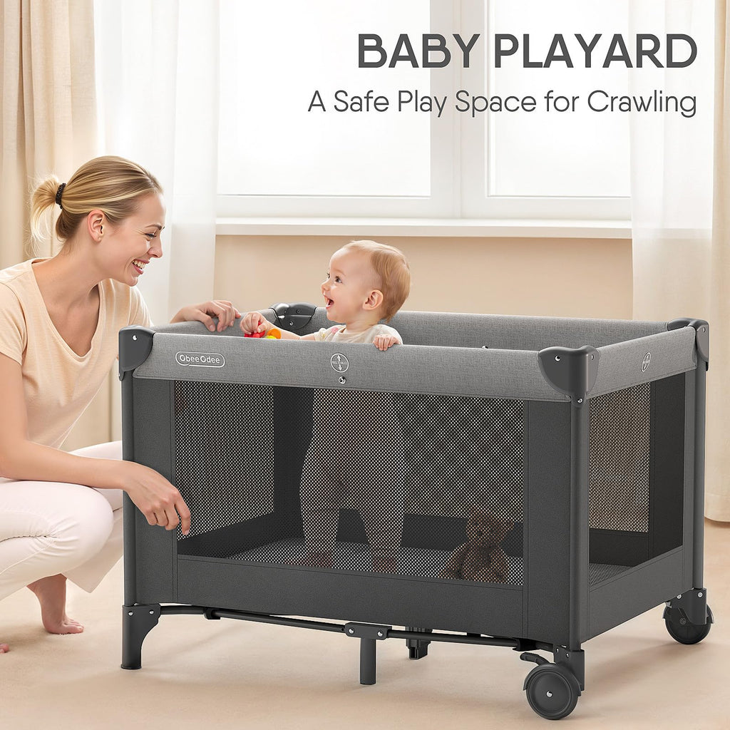 Bassinet, Playard, Napper Bassinet, Changing Table, Grey
