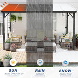 8' x 12' Wall Mounted Pergola, Lean to Metal Awnings, Sloped - Image 5