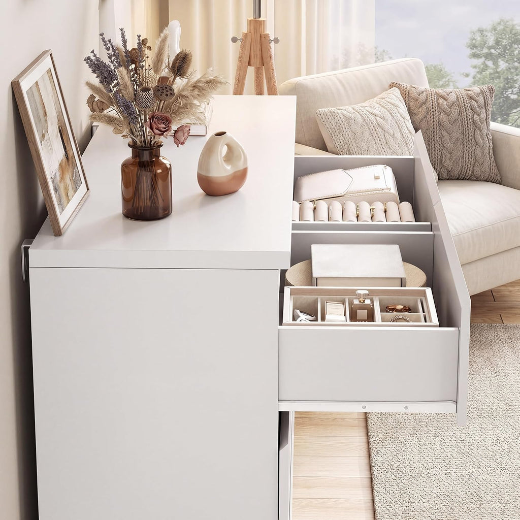 6 Drawer Double Dresser , Modern Simply Chest of Drawers, Wood Storage Dresser with Anti-Tipping Hallway Entryway