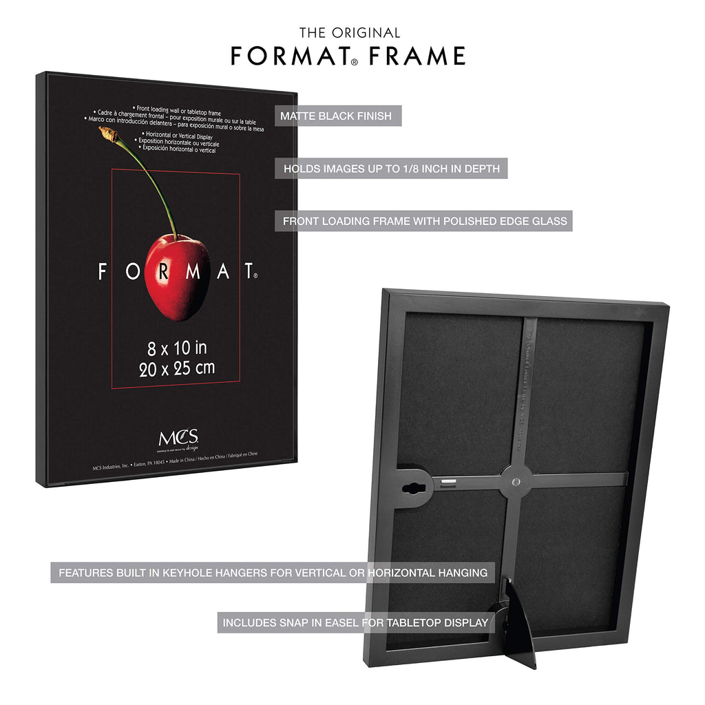 Format Picture Frame, 8x10, Black, Gallery Wall, 12-Pack