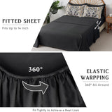 Drucon Boho Paisley Comforter Set Queen, 7 Pieces Bed in a Bag Black Gold Comforter Set