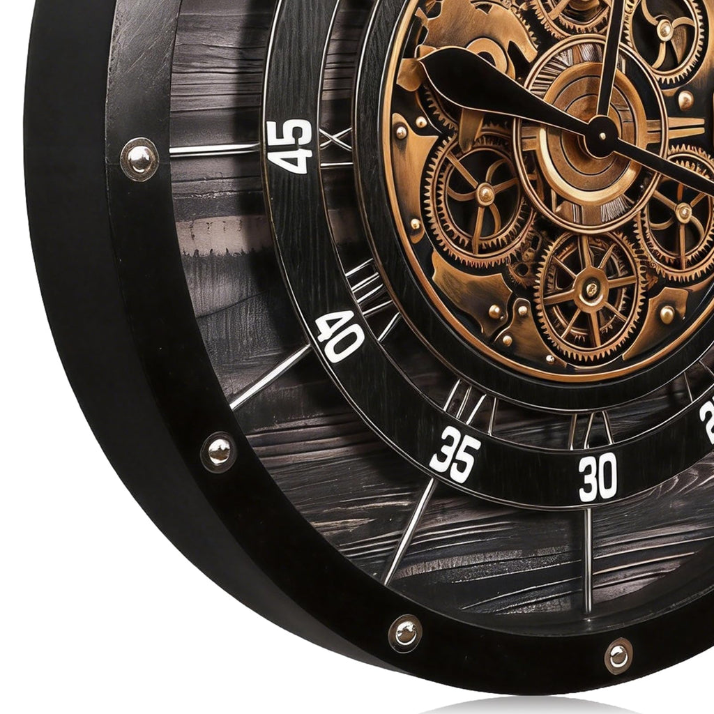 30" Large Wall Clock, Black