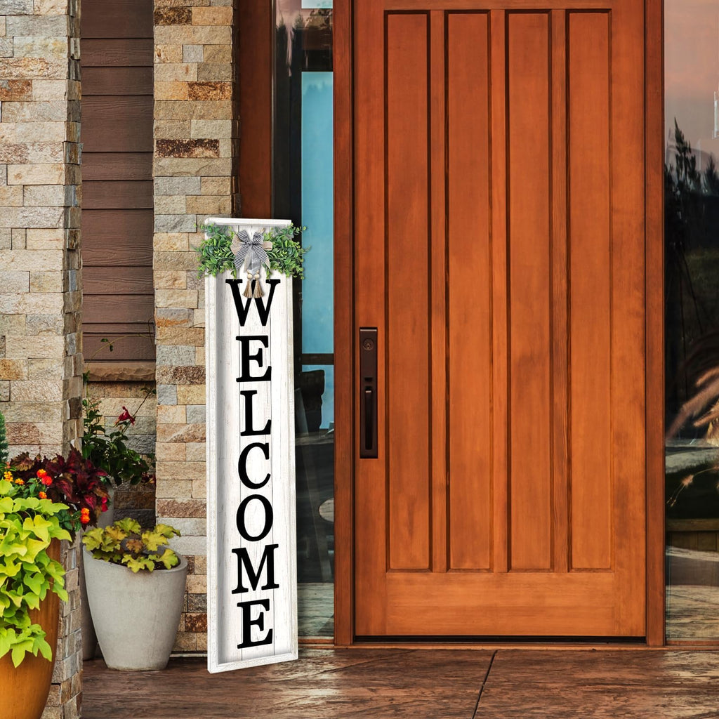 Outdoor Welcome Sign, 45"×9", White