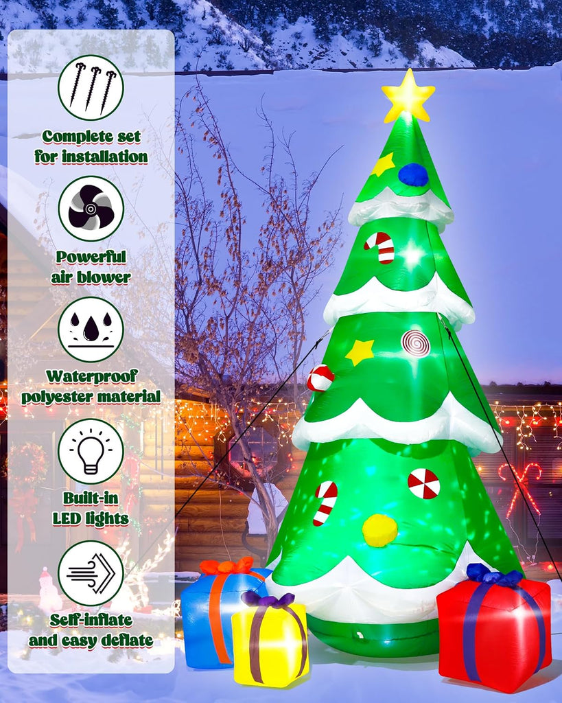 12FT Christmas Tree Inflatables, Giant Blow Up Christmas Tree Decorations