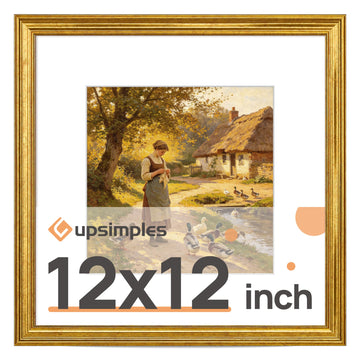 12x12 Picture Frame, Vintage Frames Decor, 1Pack Gold