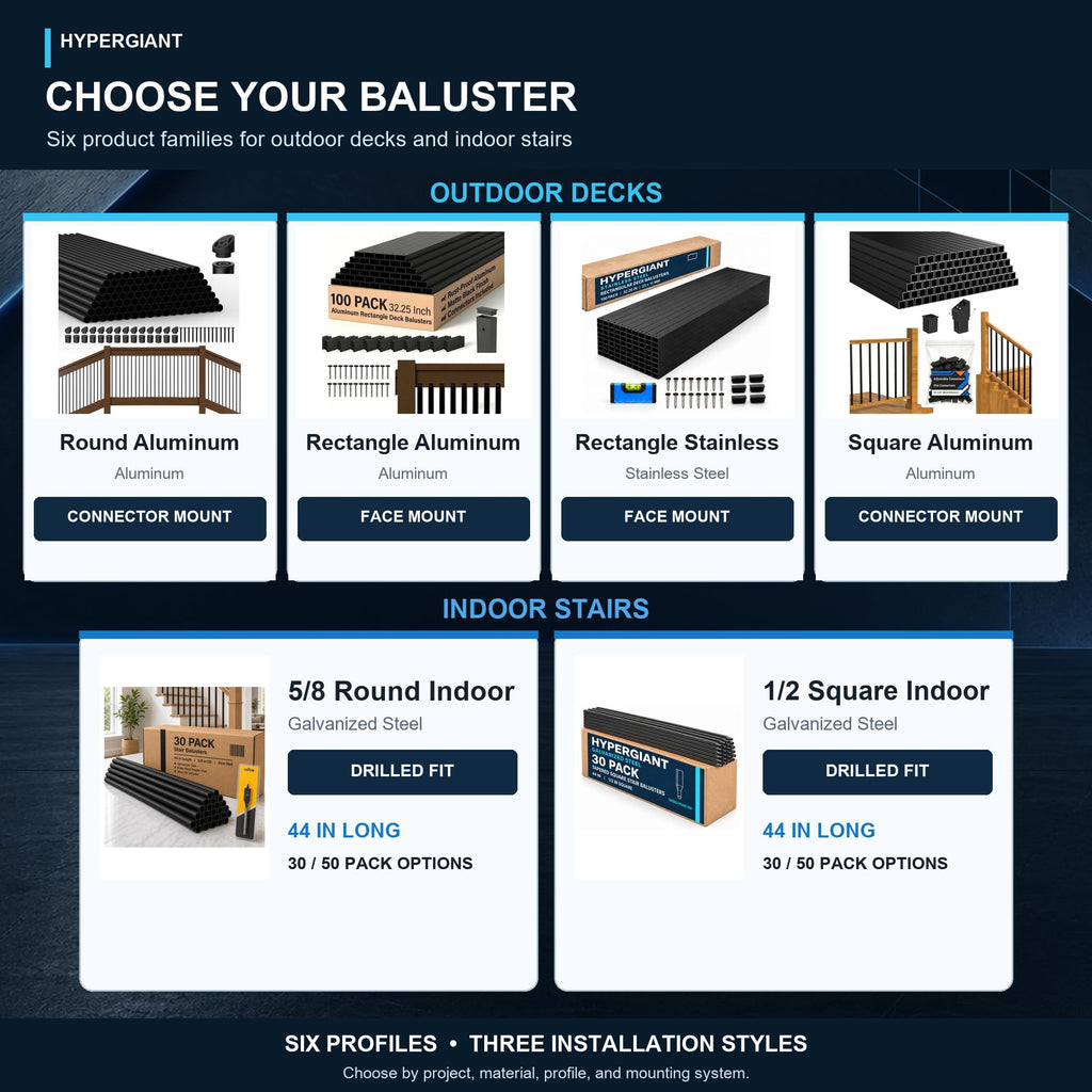 105 Pack 36" Aluminum Deck Balusters, 3/4" Round Railing Spindles with Connectors and Screw, Hollow Metal Balusters