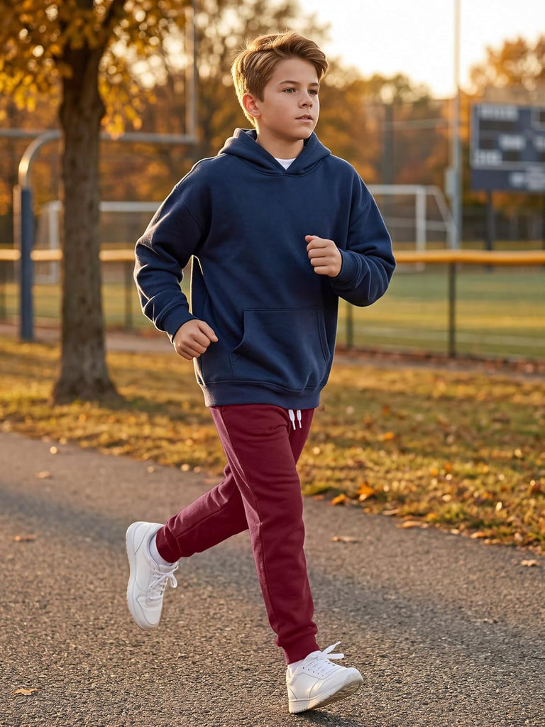 Boy Joggers Sweatpants Toddler Cotton Pant with Pockets Drawstring