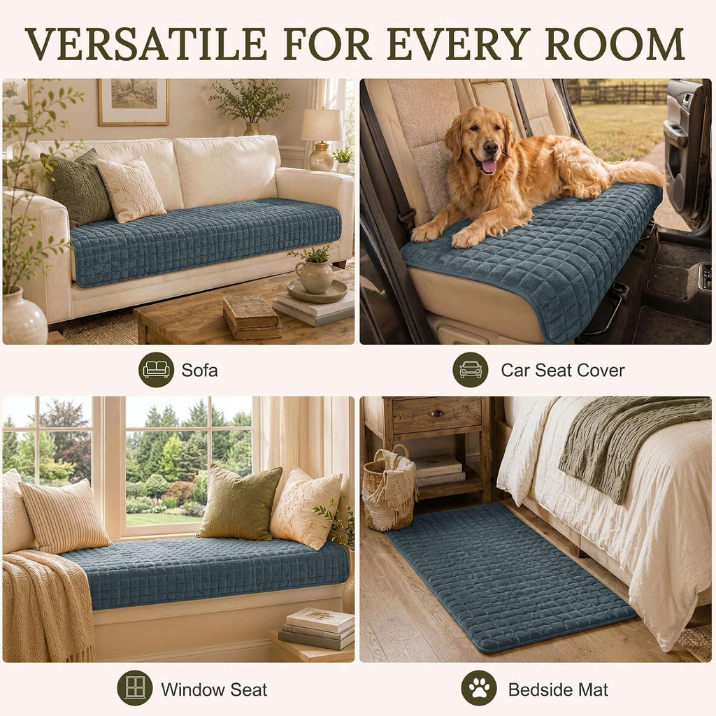 Velvet Couch Cover for Dogs, Non Slip Soft Sofa Protector for Pets