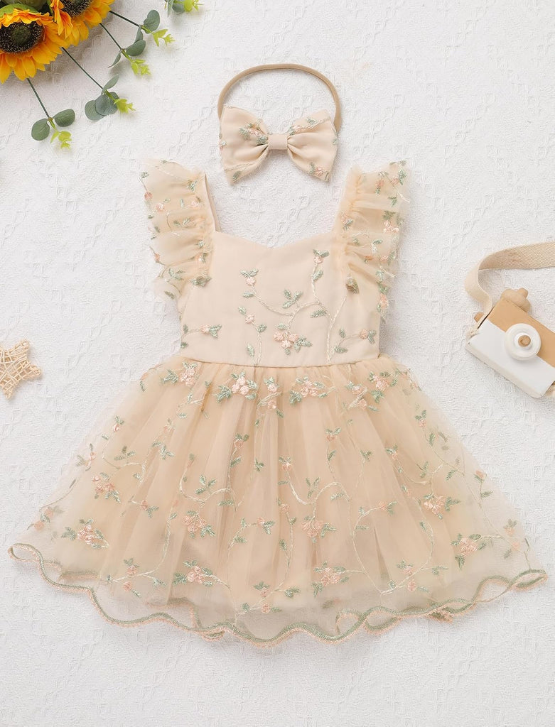 Baby Flower Girl Dress, Lace Romper for Birthday Baptism Dresses