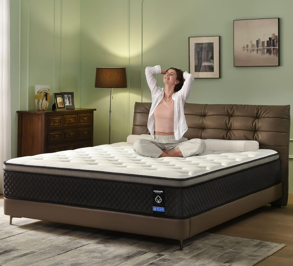 King Size Mattress, 10 Inch Hybrid Mattress in a Box, Gel Memory Foam with Individually Wrapped Pocket Springs