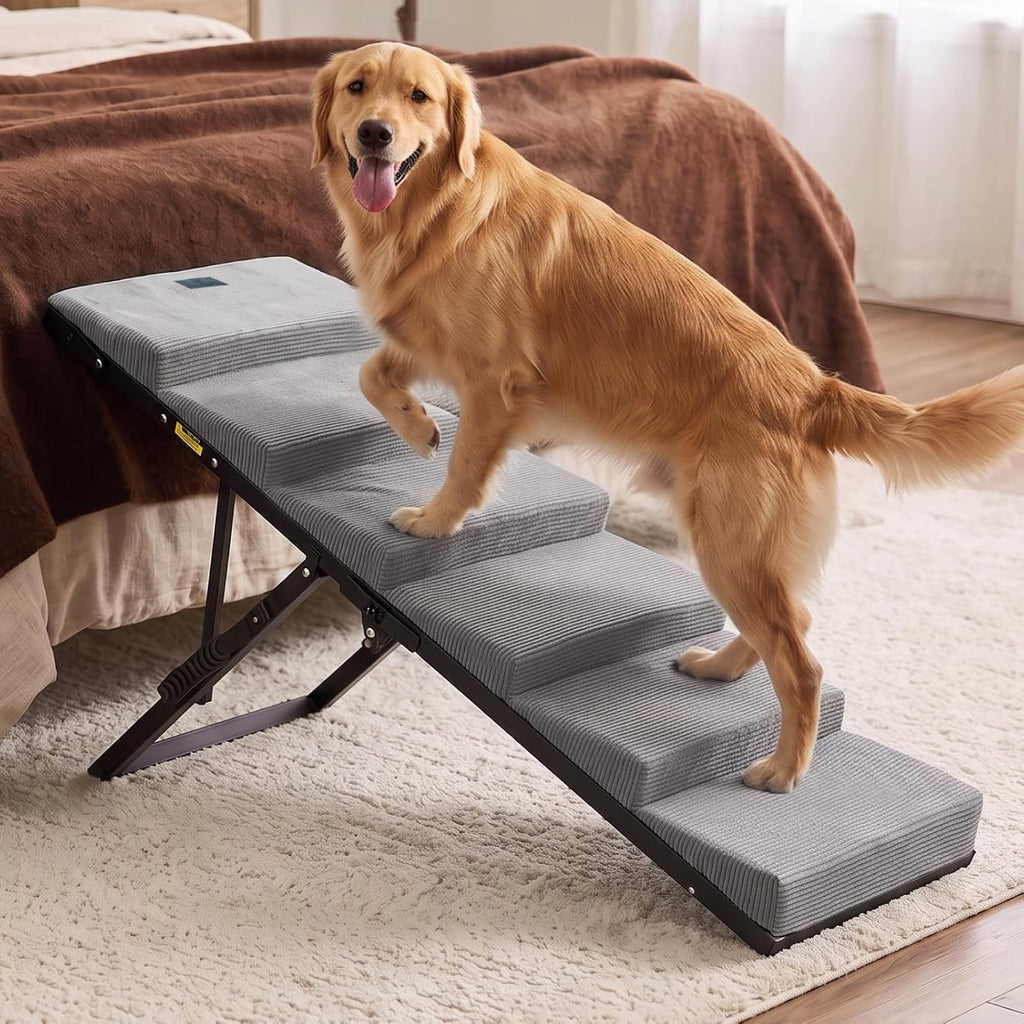 Dog Ramp for Bed Couch, Foldable Pet Stairs for Large Dogs 17"-23" H