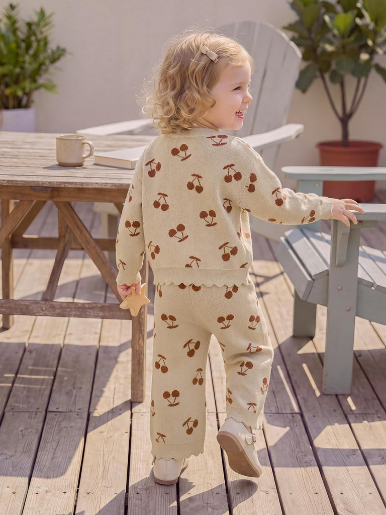 Toddler Girls Jacquard Sweater Set 2 Piece Outfit