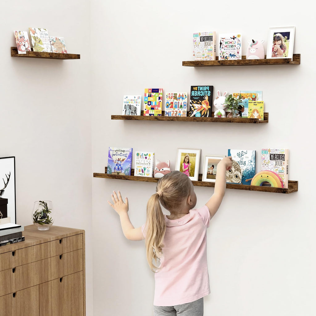 Picture Ledge Shelf, 24 inch Floating Shelves, 4.3in Deep, 2 Pack