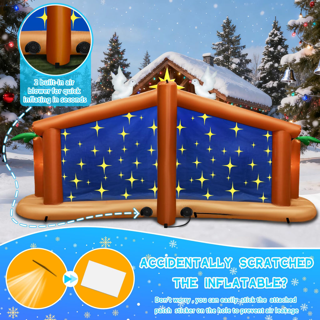 12FT Long Christmas Inflatable Nativity Scene