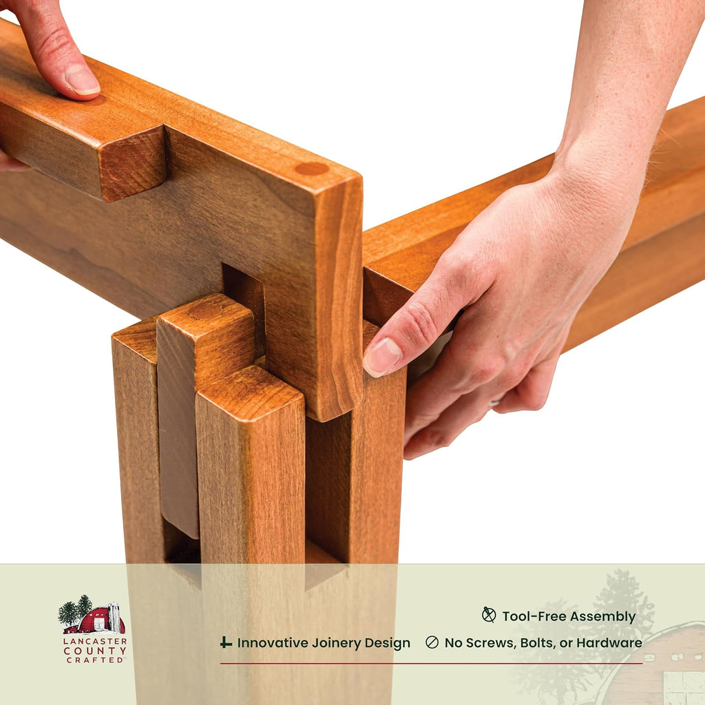 Kumi Bed, Japanese Joinery, Chestnut, Tool-Free Assembly