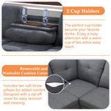 Wakefit Sectional Sofa Couch, Modern 4-Seaters Living Room Furniture Sets with Chaise Lounge