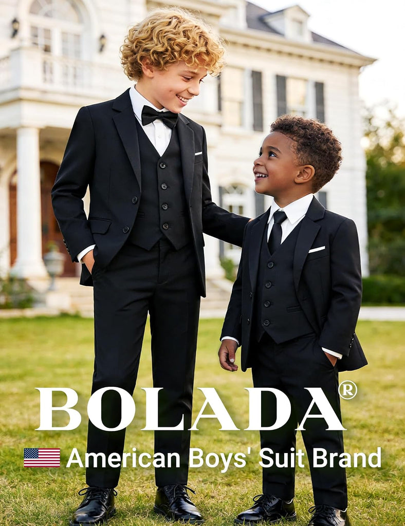 Boys' Formal Suit Set, with Suspenders, Adjustable Waist