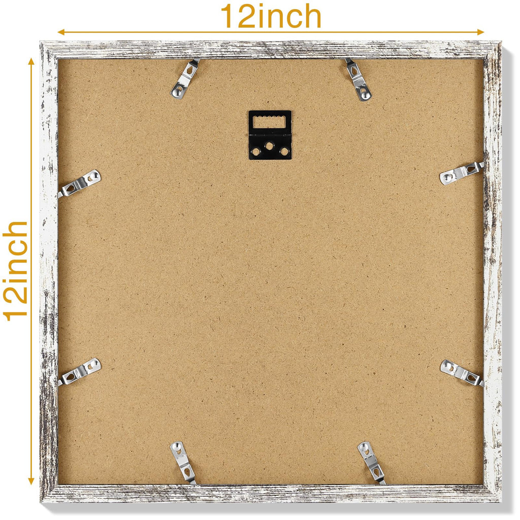 12x12 Collage Picture Frame for Wall Mounting, Distressed White