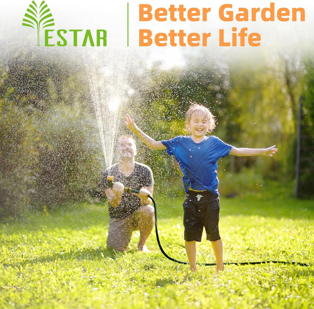 Retractable Garden Hose Reel 5/8 in x100 ft, Wall Mounted Hose Reel | 10- Function Sprayer, Any Length Lock,Automatic
