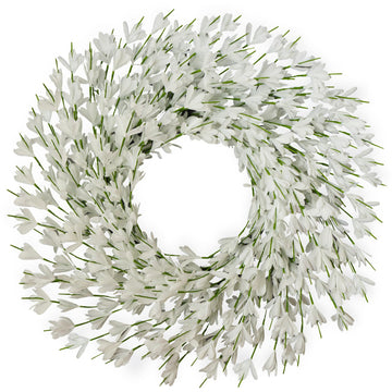 26 Inch Fall Wreath for Front Door, Autumn Thanksgiving Decor (White)