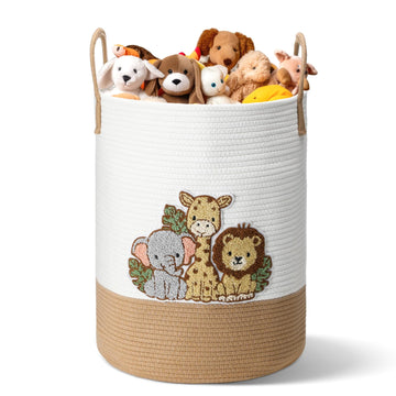 Jungle Animals Nursery Hamper Cotton Rope Basket