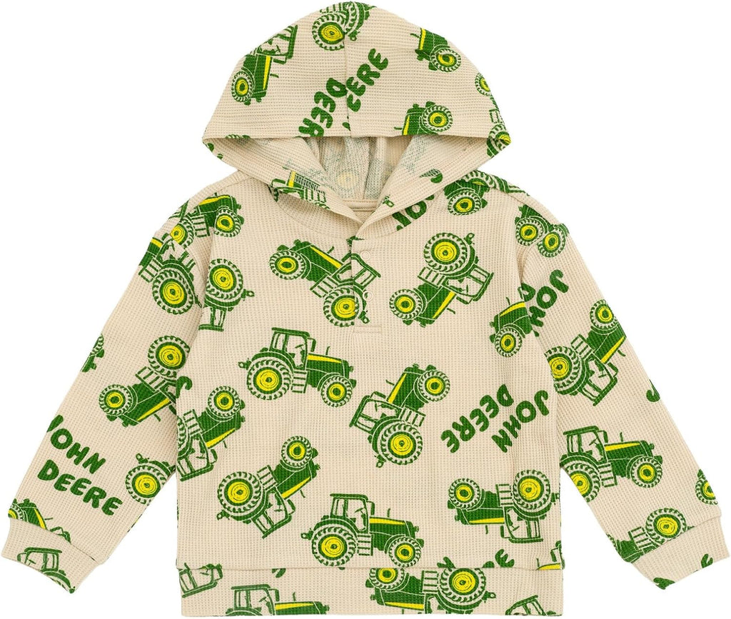 Tractor Waffle Knit Henley Hoodie and Jogger Pants Outfit Set to Little Kid Months - 5)