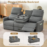 DRMBOOK 74'' RV 3 Seater Recliner Sofa, Linen Fabric Three Camper Couch 3 Seater Recliner