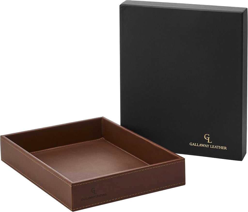 Valet Tray for Men - Nightstand Organizer EDC Tray for Wallet and Keys - Bedside Dresser Catch All Dump Key Bowl