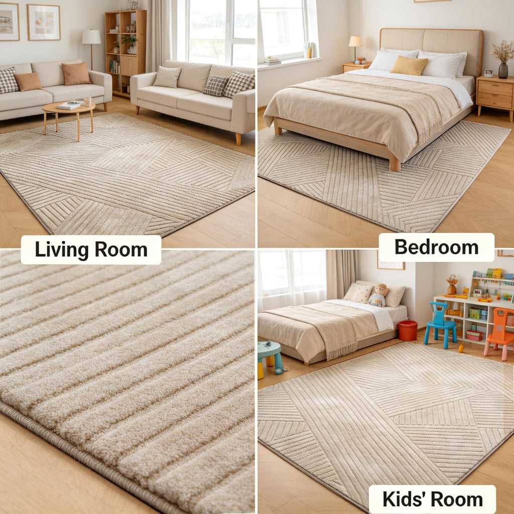 Brown Solid Color Area Rugs, Washable Rugs