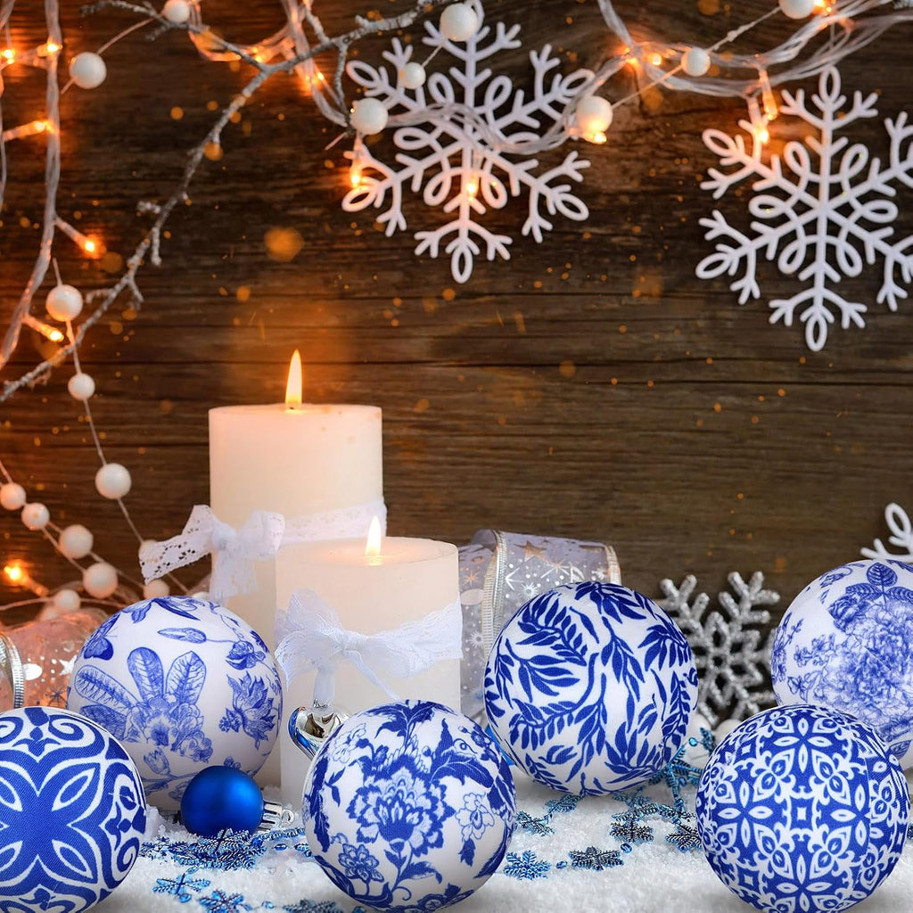 Decorative Fabric Balls 2.36" Chinoiserie Centerpiece Bowl Filler Wrapped Ball Farmhouse Decor for Party - Set of 12