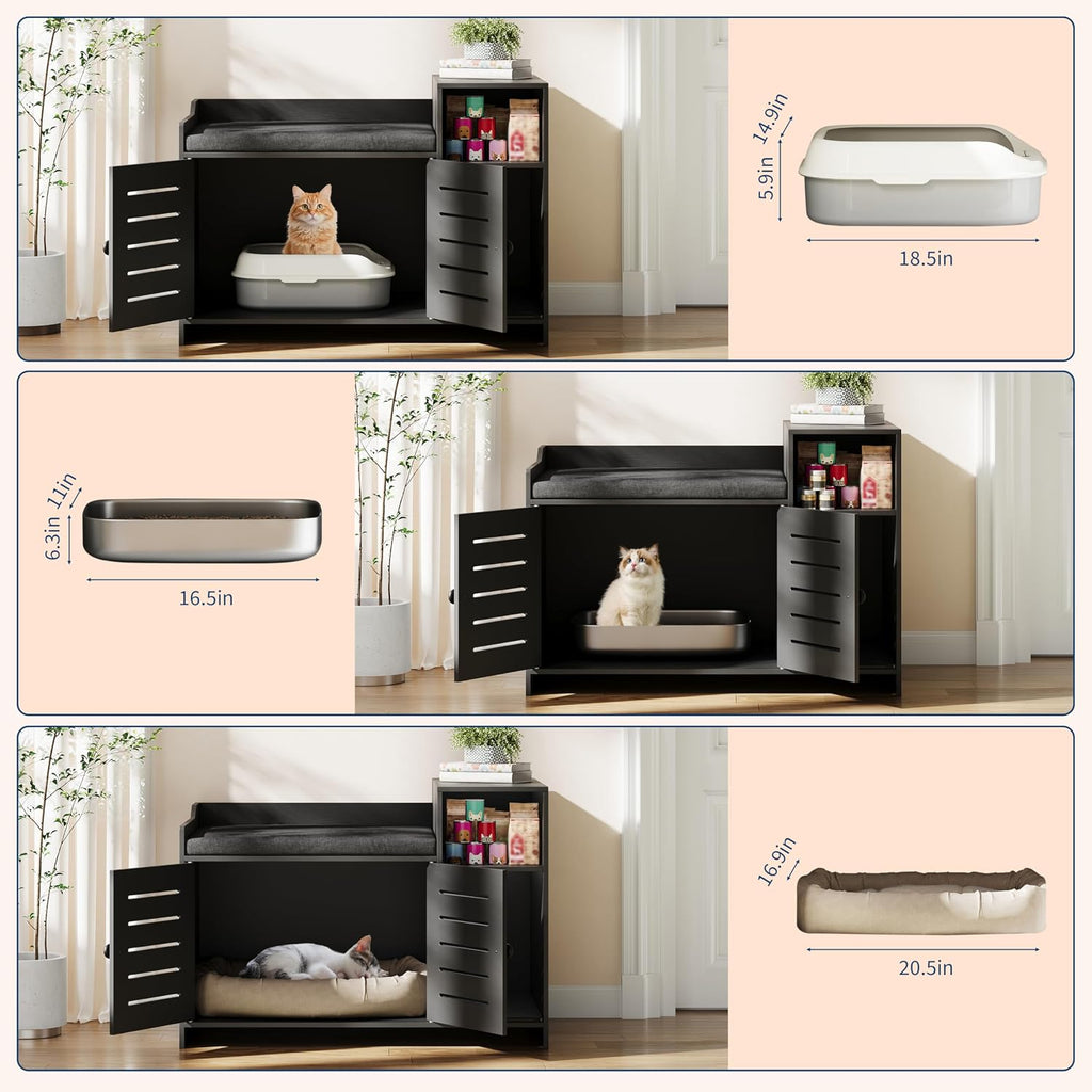 Cat Litter Box Enclosure, Hidden Litter Box Cabinet Furniture
