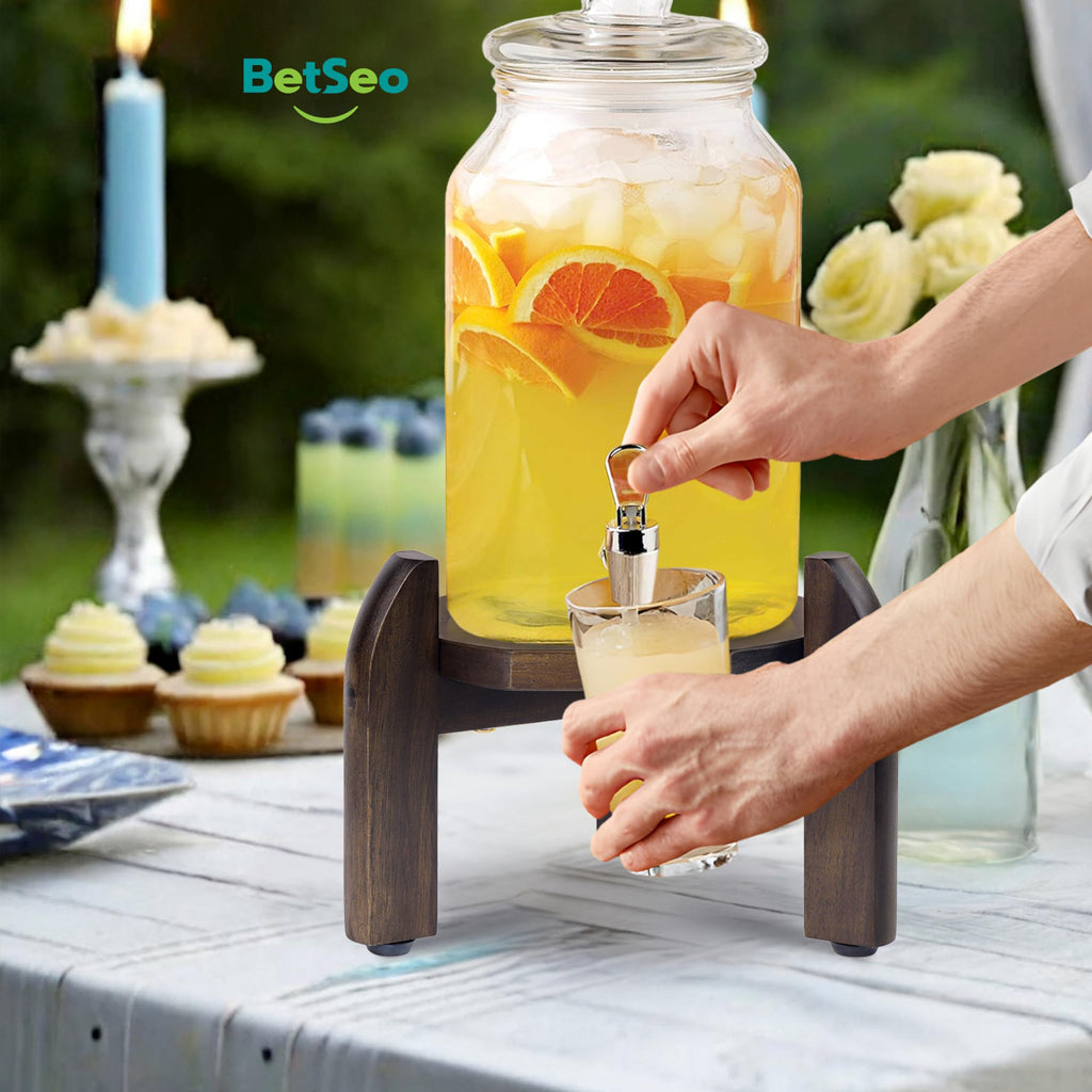 Drink Dispenser Stand Adjustable Width from 8" to 11.2" Wide - Beverage Jar and Water Plastic Jug Holder - to plant