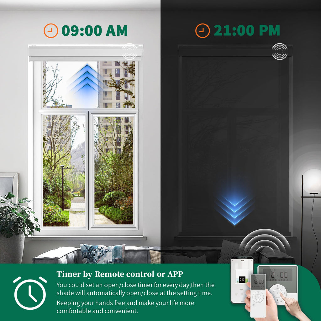 Motorized Blinds with Remote, Automatic Blinds for Indoor Windows