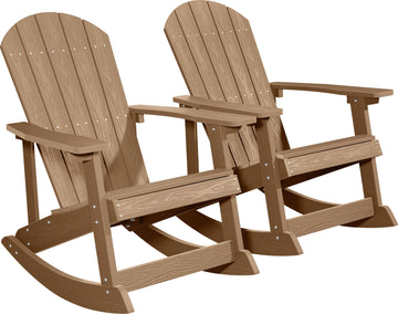 Adirondack Rocking Chair Set of 2, All-Weather Resistant, Teak