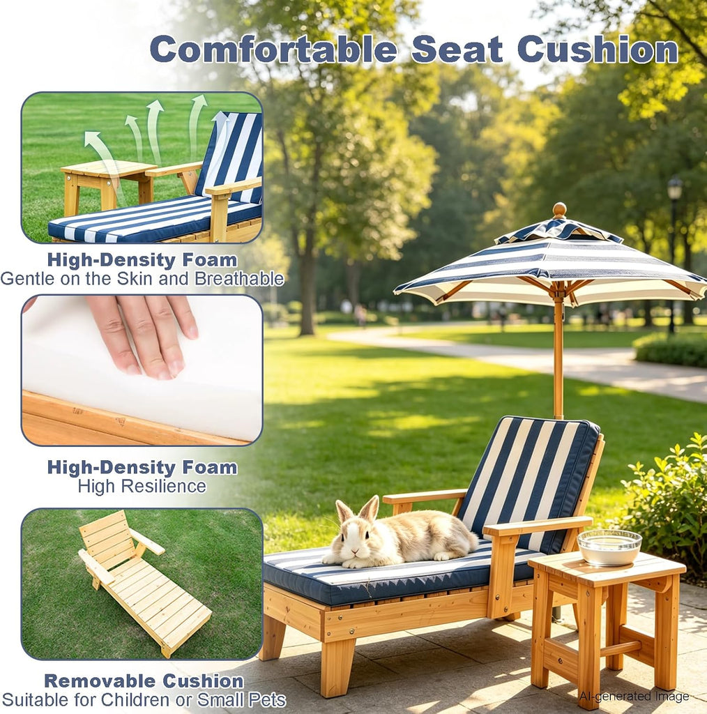 Dog Lounge Chair with Canopy & Removable Cushion for Pets