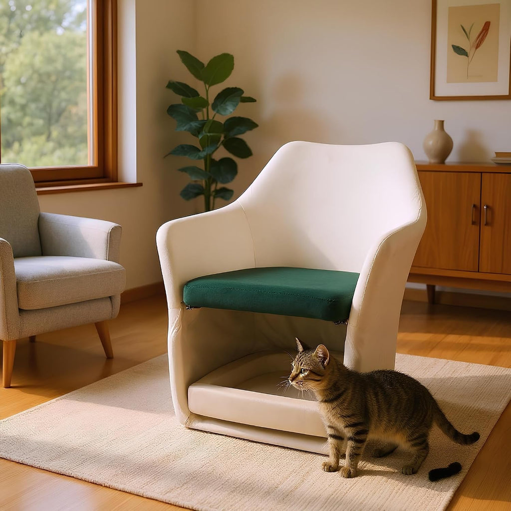 Furniture Style 2 in 1 Pet Friendly Mid Century Modern Accent Chair Soft Fabric Upholstered Leisure Armchair Bedroom