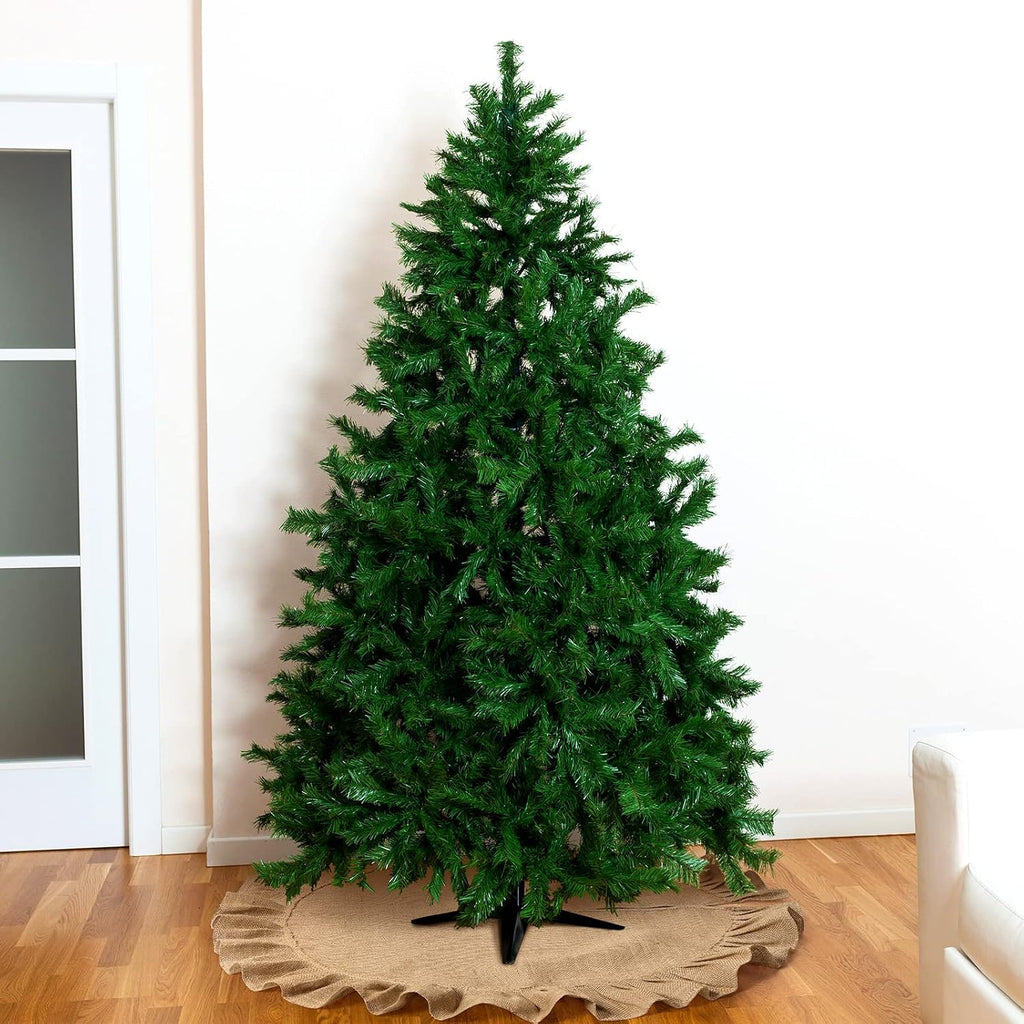 31 Inch Christmas Tree Skirt Decor, Ruffled Burlap Tree Skirt, Linen