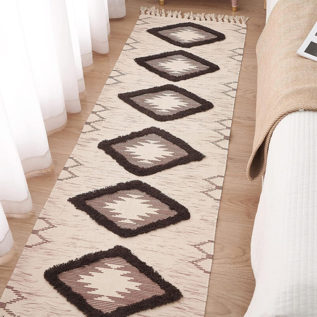Boho Runner Rug 2'x6', Washable Hallway Rug Runner Non Slip Rubber Backed, Kitchen Farmhouse Area Rug Floor Mat with
