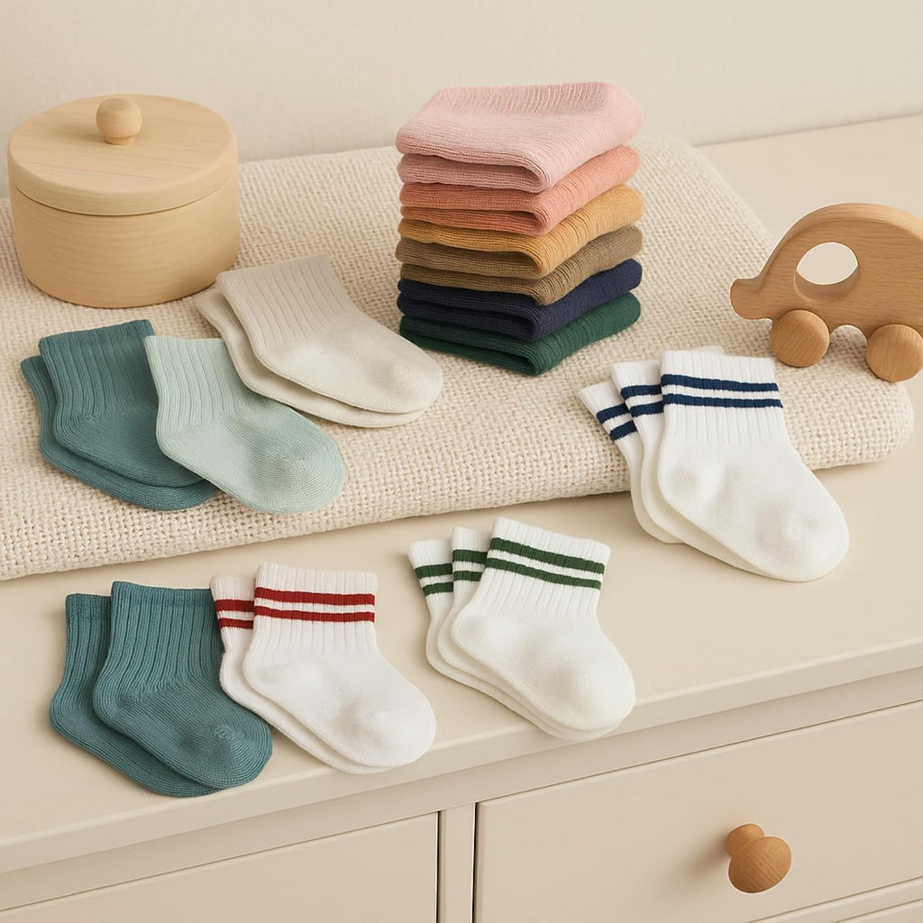 Baby Grip Ankle Socks 6 Pairs | Infant Toddlers Sock Organic Cotton | Kids Boys Girls Ankle