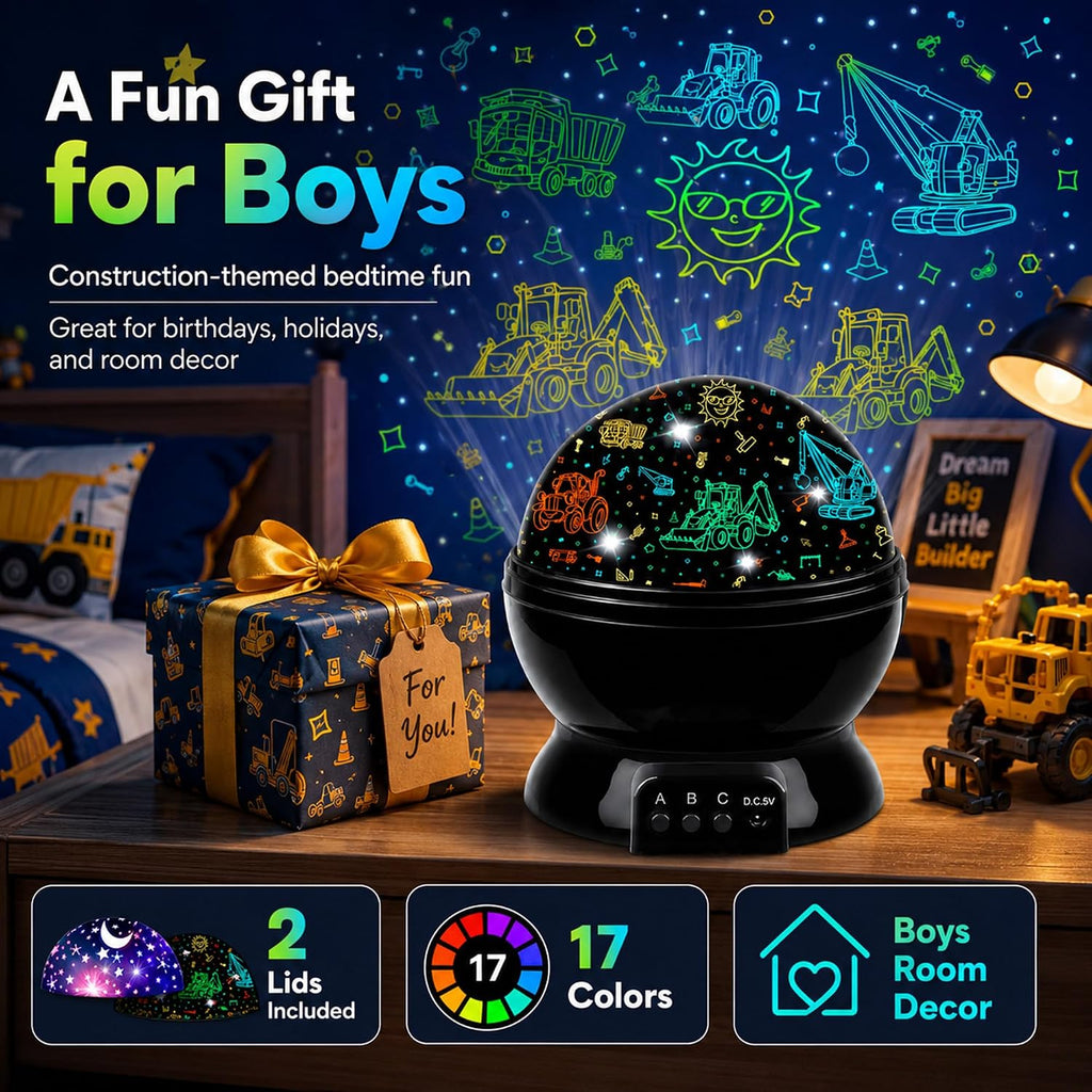 Kid Night Light Projector for Boy | Car Nightlight Star Projector for Kids