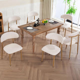 UVV Dining Chairs Set of 2, Metal Kitchen Chairs with Modern Fabric Upholstered for Dining Room, Beige