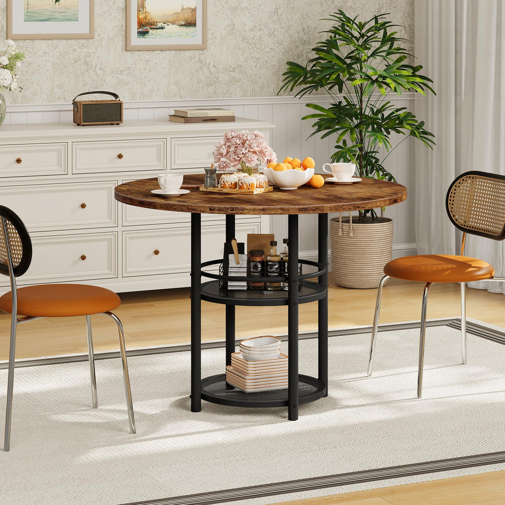 Dining Table, Round Dining Table for 2, 31.5" Kitchen Table for Small Spaces, Farmhouse Small Dining Room Table